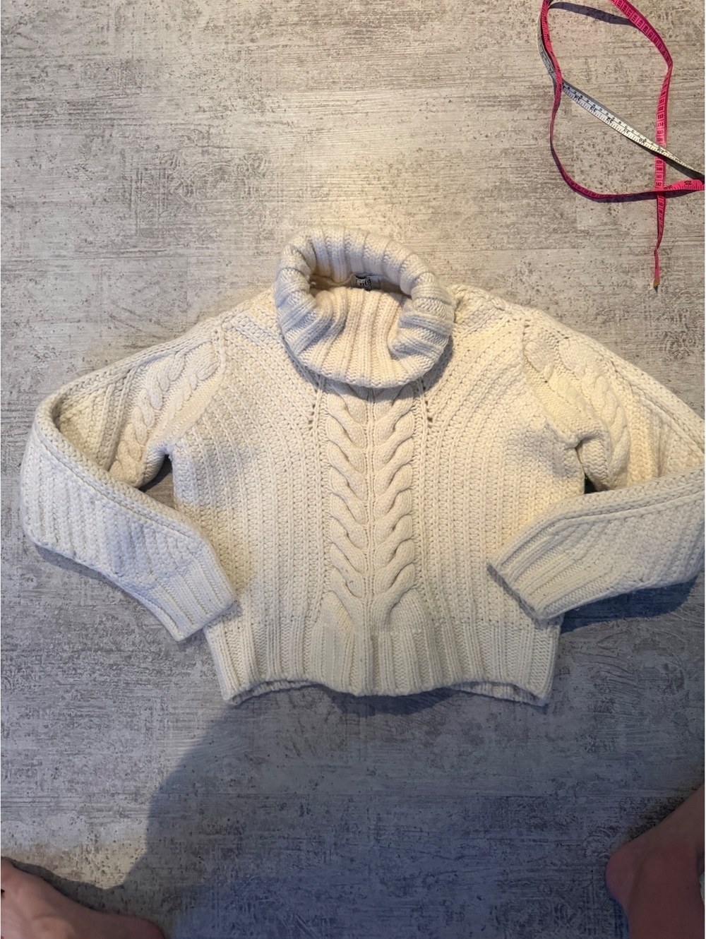Gigi Hadid x Tommy Hilfiger Chunky Ivory Cream Knit Wool Sweater Turtleneck L - Picture 2 of 6
